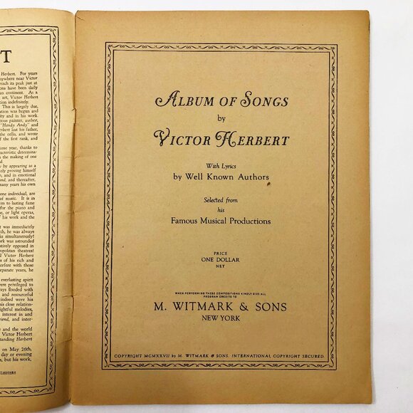 Vintage Music Song Books Set of 2 Victor Herbert Song Book & On Stage Vocal Duet - Picture 4 of 6